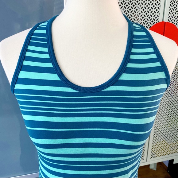 Athleta Striped Breathe Bra Tank in Teal - Picture 3 of 7